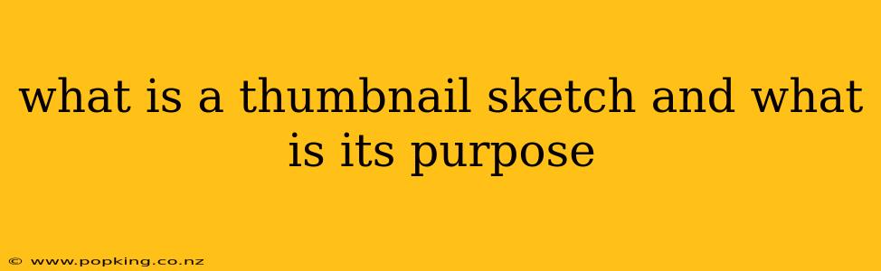 what is a thumbnail sketch and what is its purpose