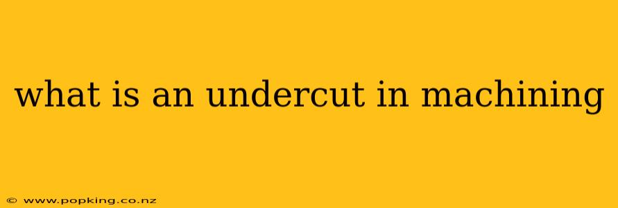 what is an undercut in machining