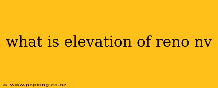 what is elevation of reno nv