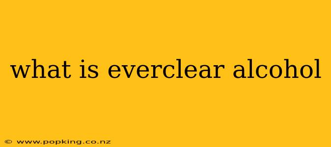 what is everclear alcohol