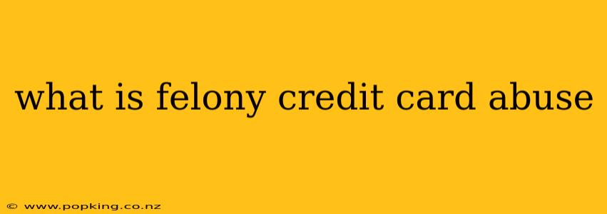 what is felony credit card abuse