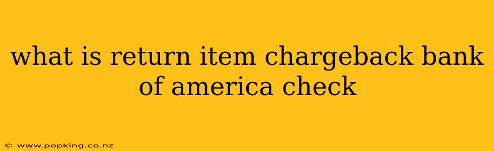 what is return item chargeback bank of america check
