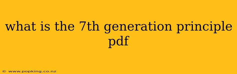 what is the 7th generation principle pdf