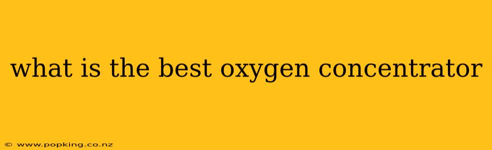 what is the best oxygen concentrator