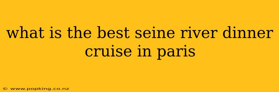 what is the best seine river dinner cruise in paris