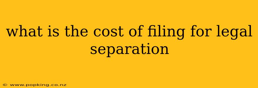 what is the cost of filing for legal separation