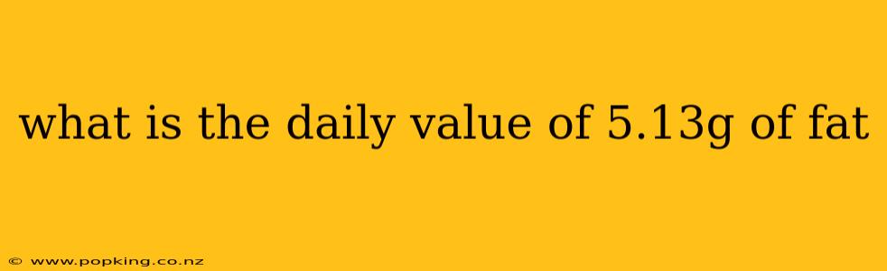 what is the daily value of 5.13g of fat