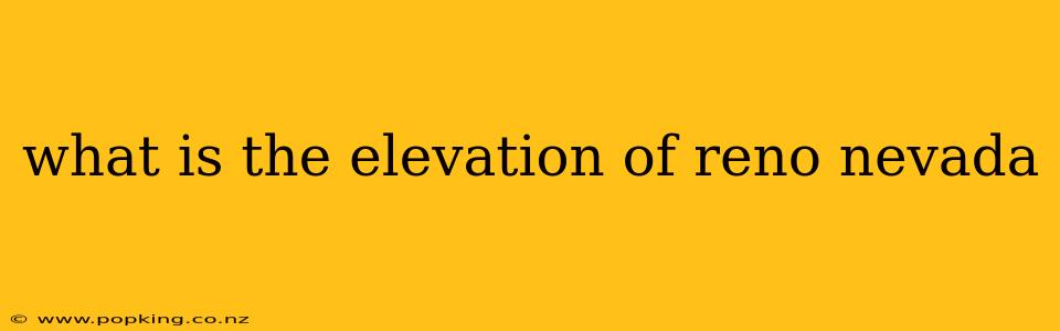 what is the elevation of reno nevada