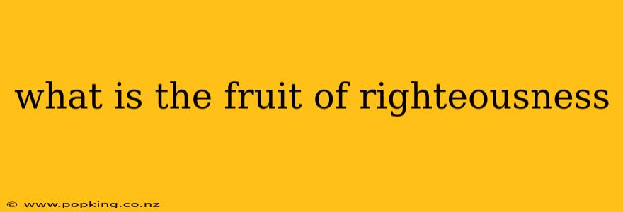 what is the fruit of righteousness