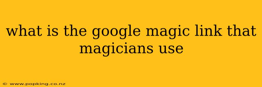 what is the google magic link that magicians use