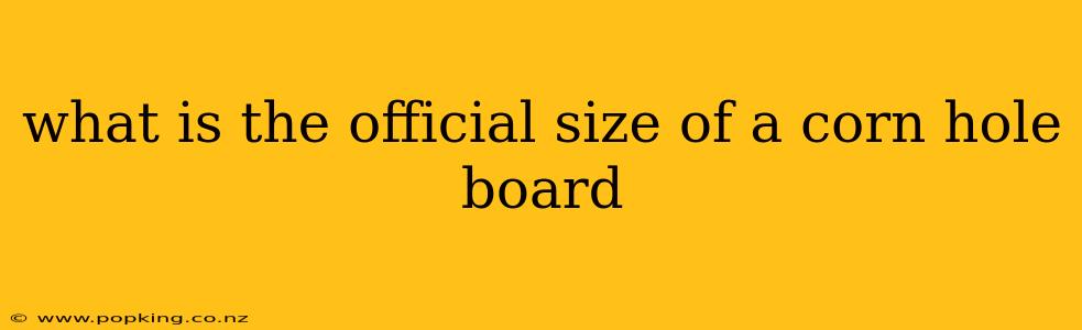 what is the official size of a corn hole board