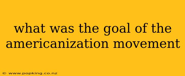 what was the goal of the americanization movement