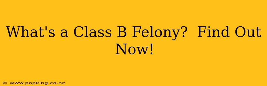 What's a Class B Felony?  Find Out Now!