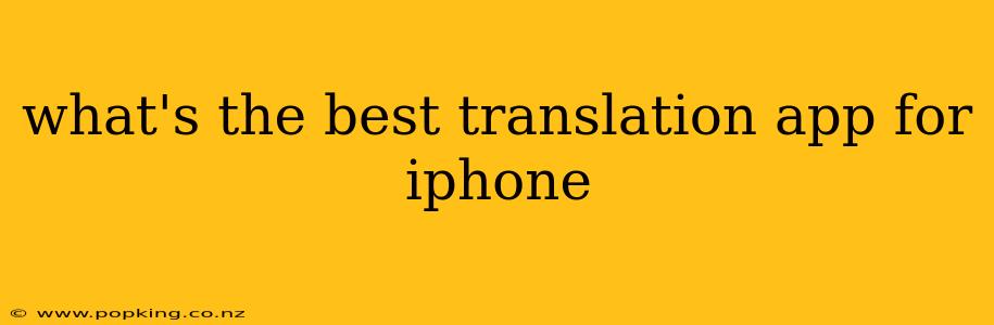 what's the best translation app for iphone