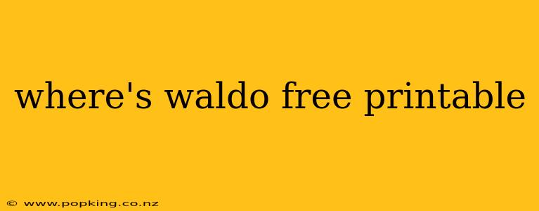 where's waldo free printable