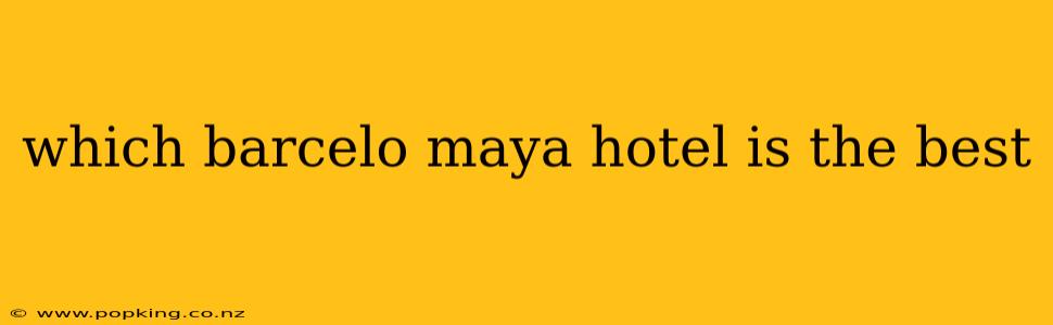 which barcelo maya hotel is the best