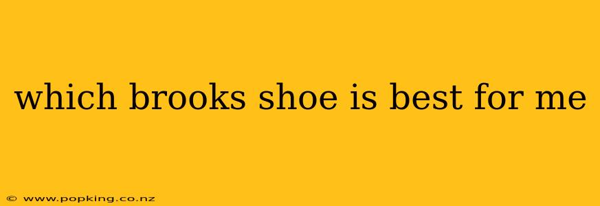which brooks shoe is best for me