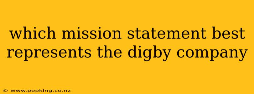 which mission statement best represents the digby company