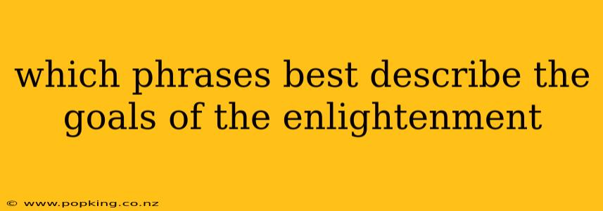 which phrases best describe the goals of the enlightenment