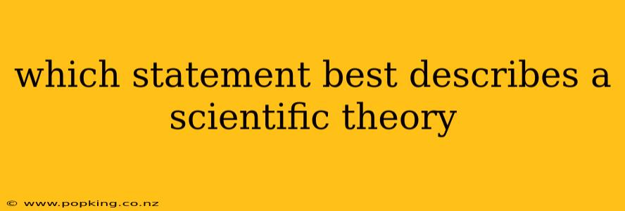 which statement best describes a scientific theory