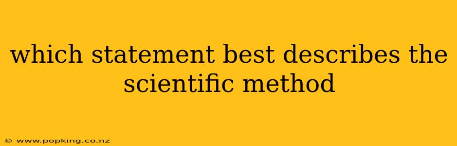 which statement best describes the scientific method