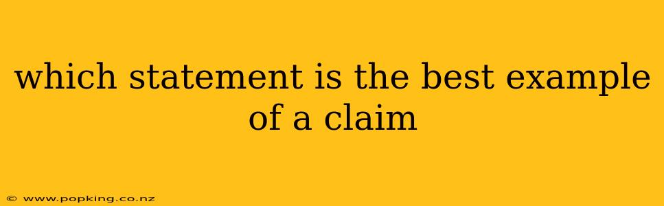 which statement is the best example of a claim