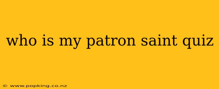 who is my patron saint quiz