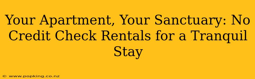 Your Apartment, Your Sanctuary: No Credit Check Rentals for a Tranquil Stay