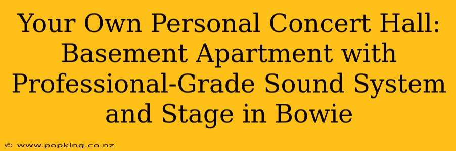 Your Own Personal Concert Hall: Basement Apartment with Professional-Grade Sound System and Stage in Bowie